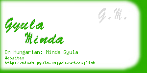 gyula minda business card